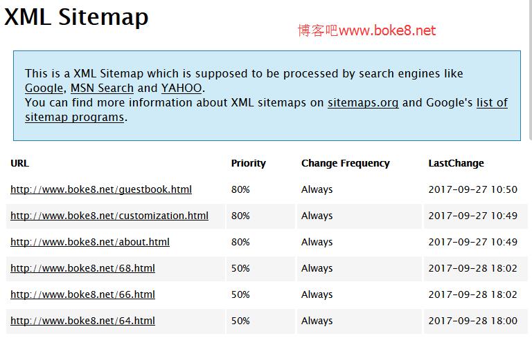 Typecho Google Sitemap生成器插件