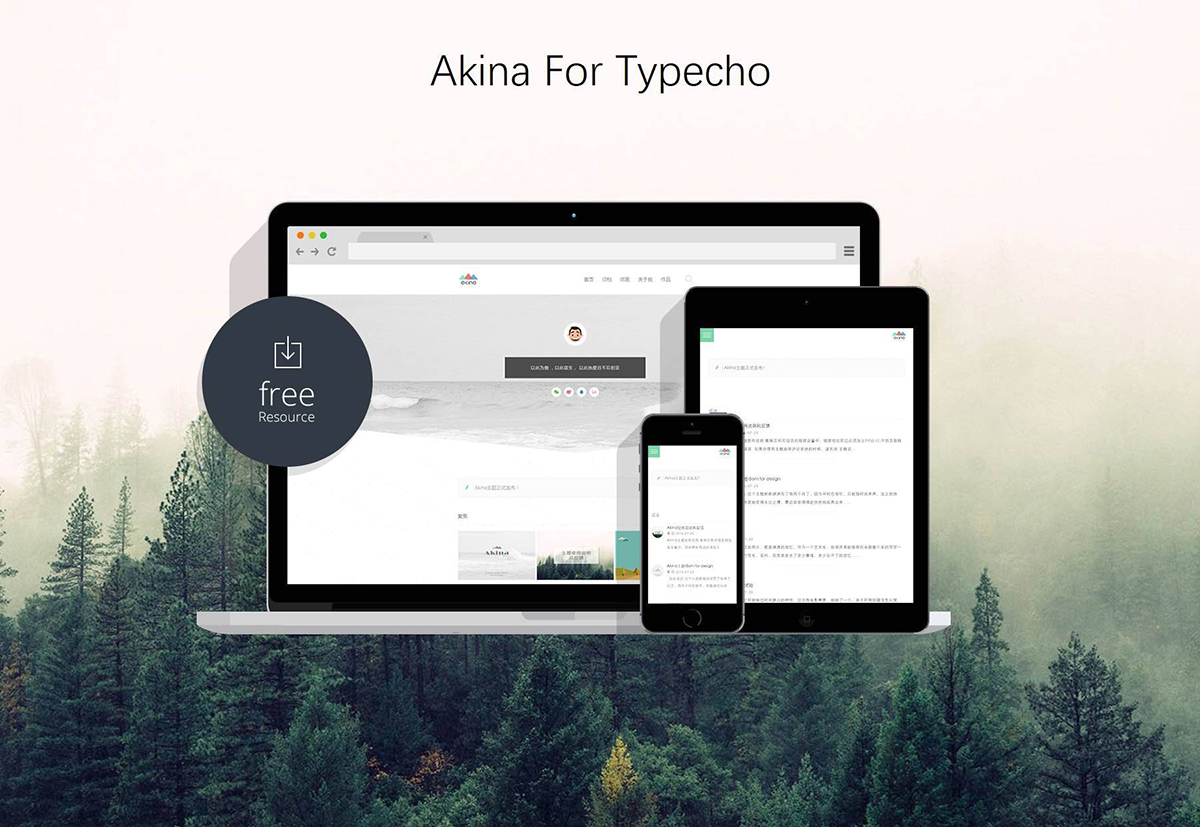  Refined column Typecho theme template Akina