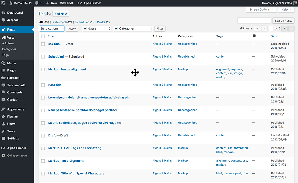  Wordpress Custom Post Order Plug in