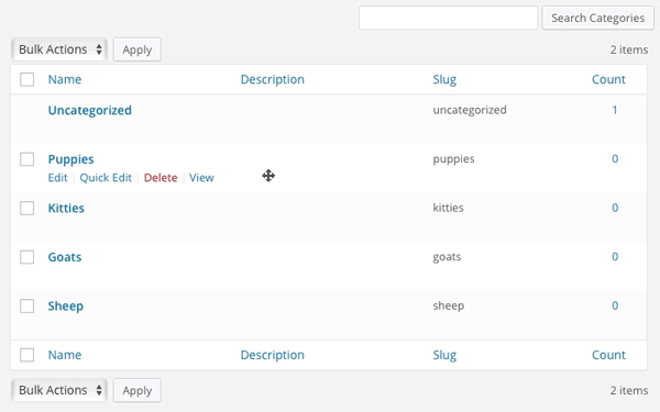  Wordpress Custom Category Label Sorting Plug in WP Term Order