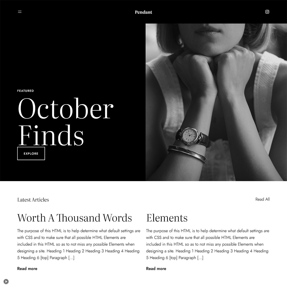  WordPress officially produces a free theme suitable for watch jewelry products Pendant