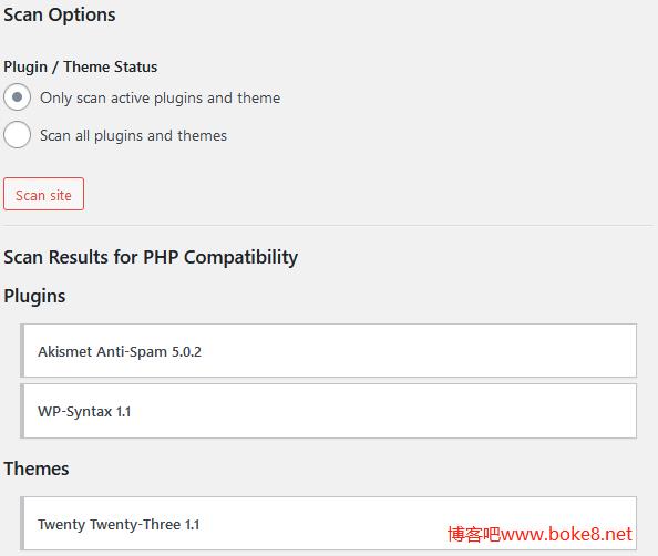 WordPress服务器PHP兼容性检查工具插件php compatibility checker
