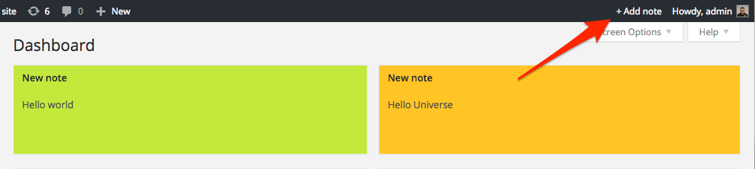 WordPress后台仪表盘控制台笔记便签备注信息插件WP Dashboard Notes