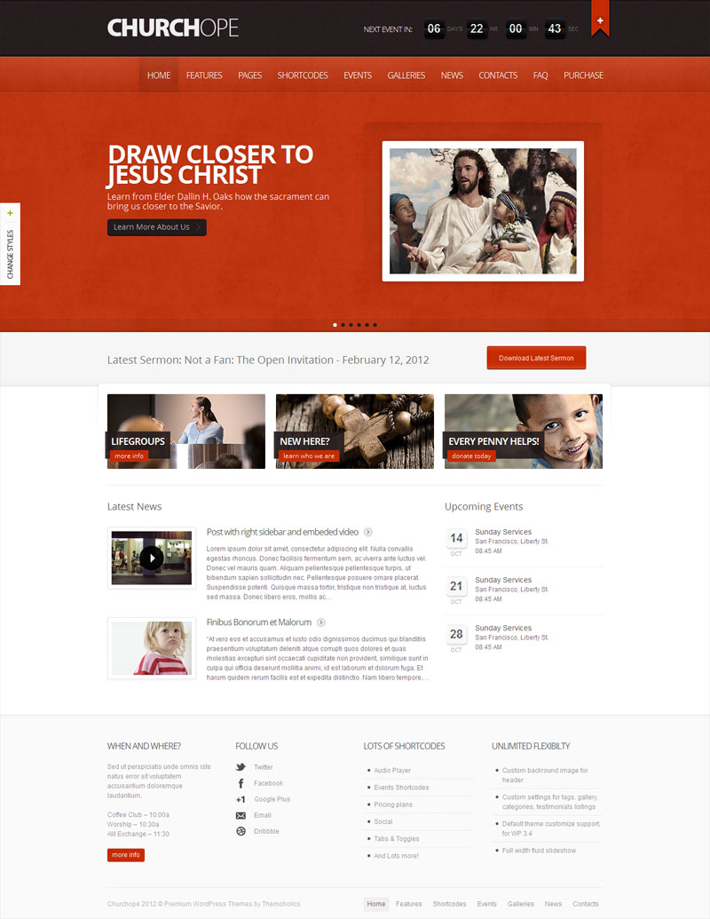 ThemeForest wordpress主题ChurchOpe