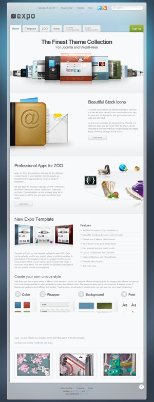 web2.0风格清爽Joomla 1.5模板主题YT Expo