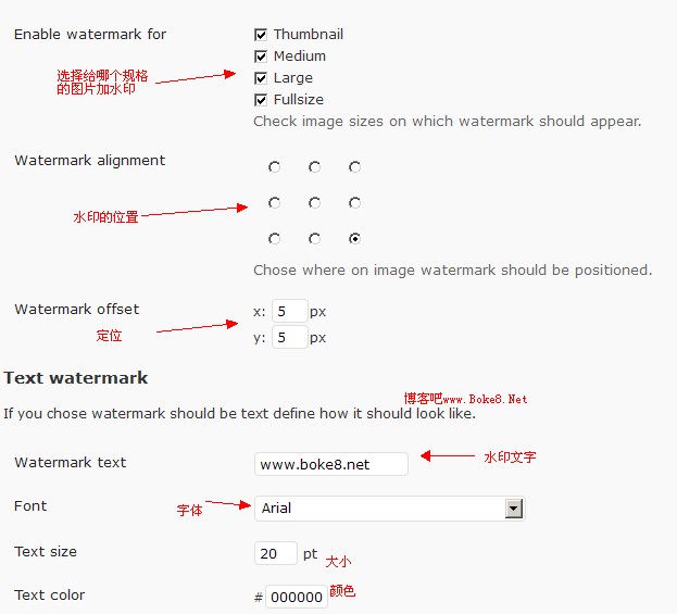 WordPress 图片自动水印插件watermark-reloaded