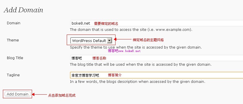 WordPress 多域名绑定插件Domain Theme